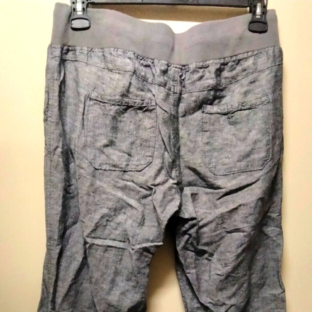 New York & Company Wide Leg Grey Linen Pants, Medium